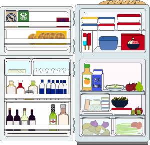Fridge With The Food In Containers
